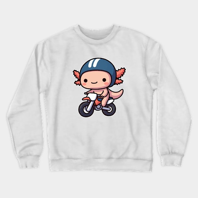 Axolotl Funny motocross Crewneck Sweatshirt by fikriamrullah